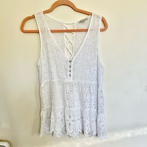 American Eagle Islet White Tank